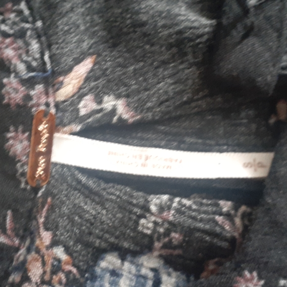 Free people black floral pullover tunic top sz small - Picture 8 of 10